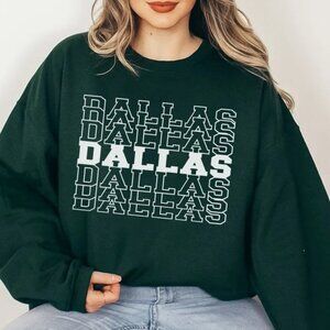 Green Dallas Sweatshirt, Dallas Texas Sweatshirt, Dallas Hockey Sweatshirt retro